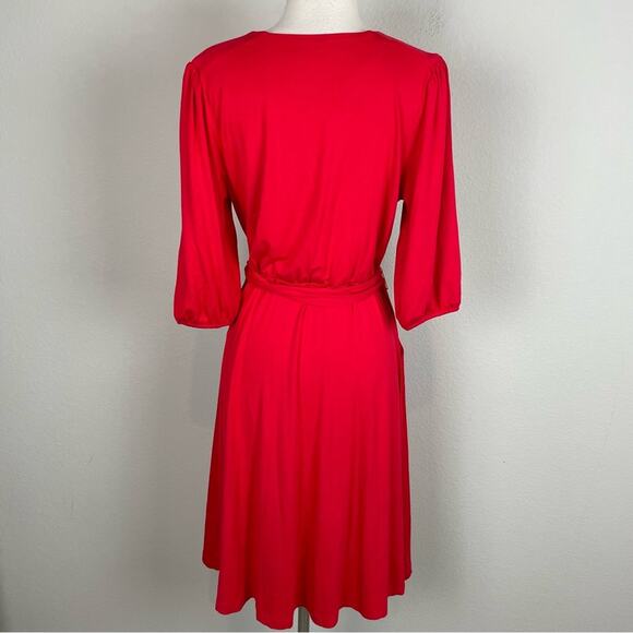 Draper James Red Knit RSVP Faux Wrap Dress Medium - Picture 8 of 10